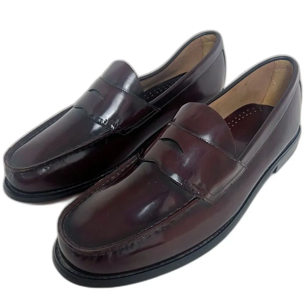 King's Court Burgundy Patent Leather Penny Loafers Size 15M